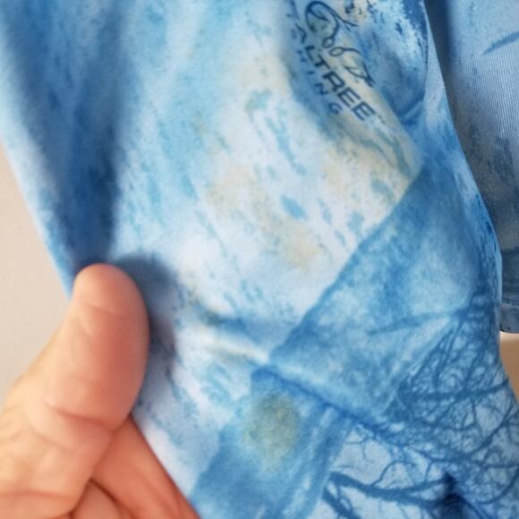 Habit Realtree Fishing Azure Blue Long Sleeve Shirt Mens Medium UPF 40+ Outdoor - Picture 8 of 16